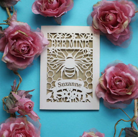 Laser cut Bee themed Valentine's cards - A6 (small) / Gold Leaf