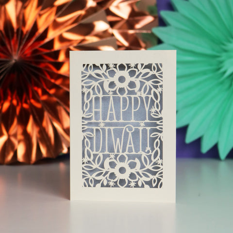 Papercut Diwali Card - A6 (small) / Silver