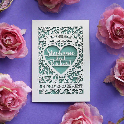 personalised engagement card - A6 (small) / Sage Green
