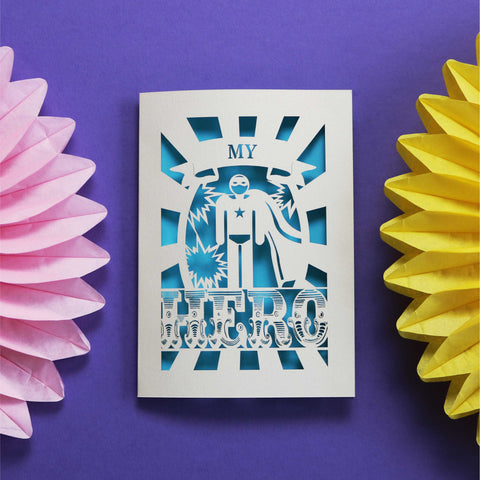 My or Our Hero Papercut Card - 