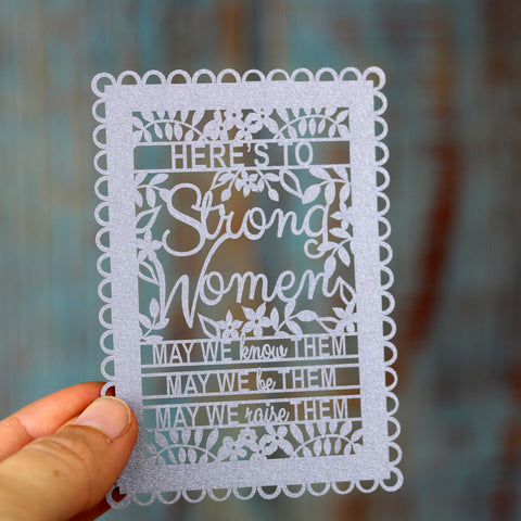 Strong Woman Enamel Pin With Papercut Backing - 