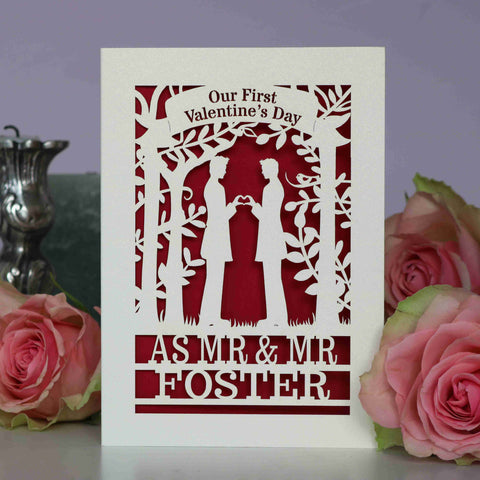 Mr and Mr Personalised Couple First Valentine's Card