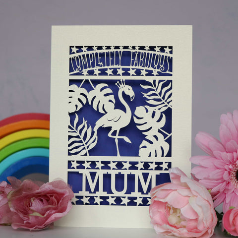 Completely Fabulous Personalised Papercut Card - A6 (small) / Infra Violet