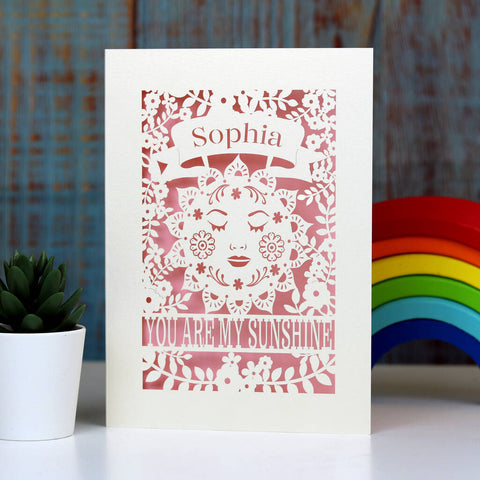Personalised Sunshine Card - A5 / Candy Pink