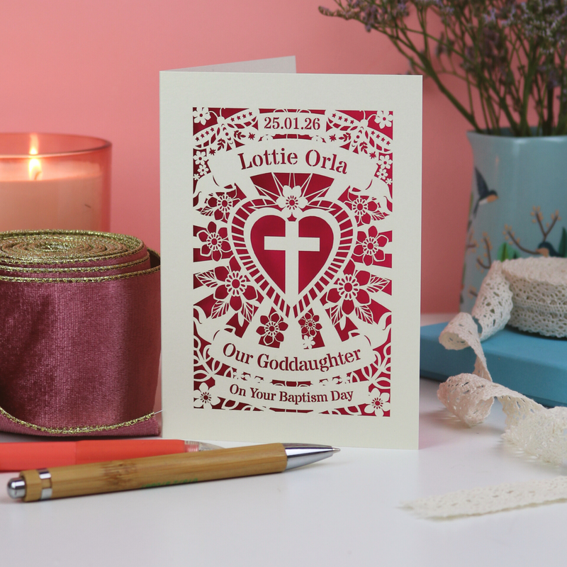 Laser cut Christening and Baptism Cards