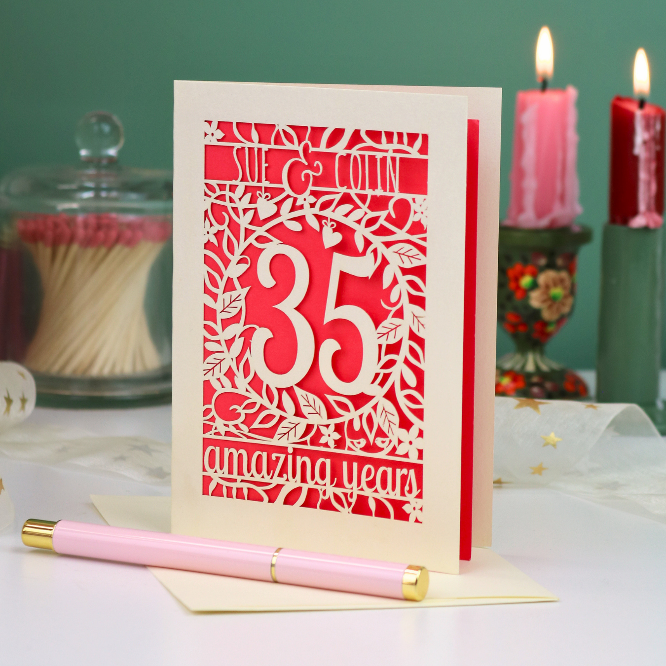 Coral Wedding Anniversary Cards (35th Anniversary)