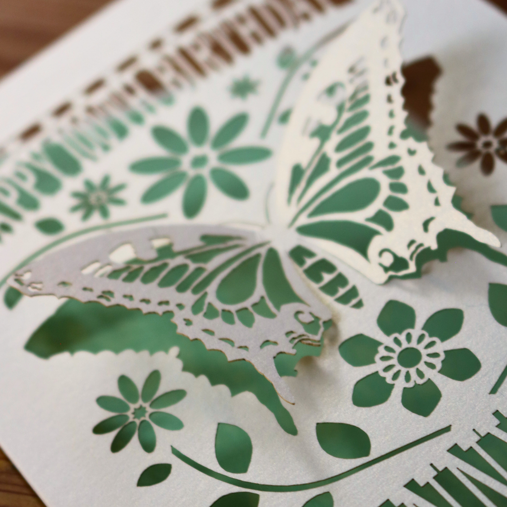 Laser Cut 100th Birthday Card – Personalised 3D Butterfly Design