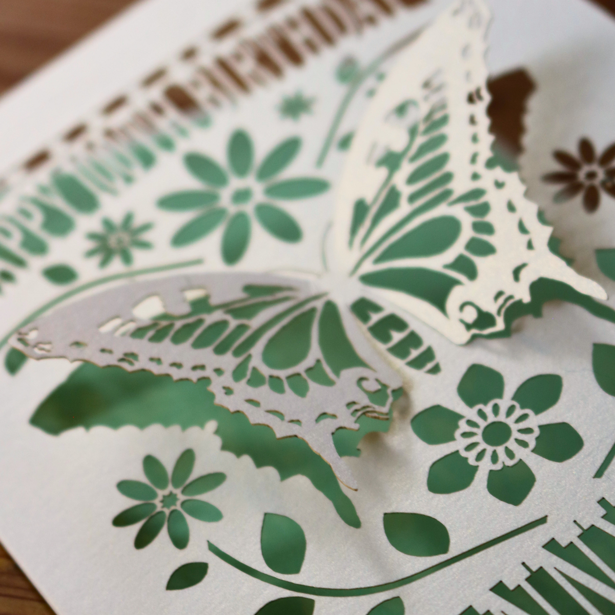 Laser Cut 100th Birthday Card – Personalised 3D Butterfly Design