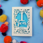 One Year Paper Anniversary Personalised Laser Cut Card