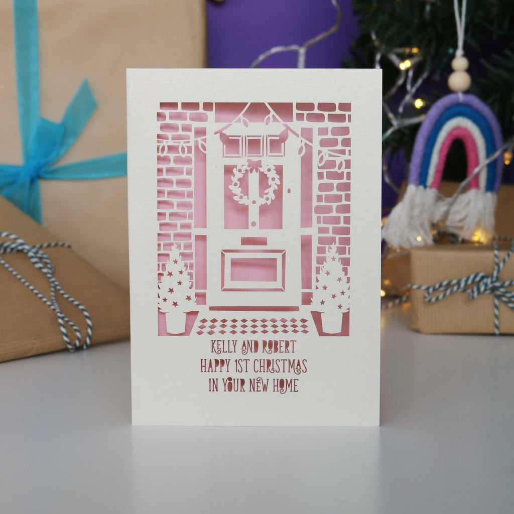 A papercut Happy first Christmas in your new home car, made in the UK