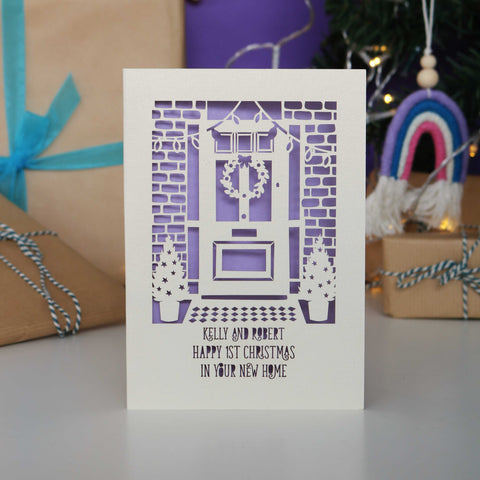 Happy First Christmas in Your New Home Papercut Card - A5 / Lilac