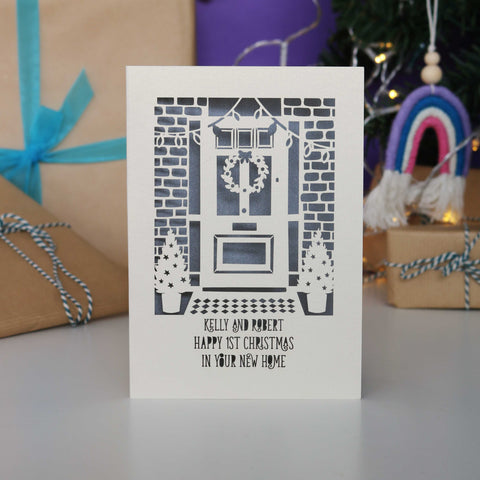 Happy First Christmas in Your New Home Papercut Card - A5 / Silver