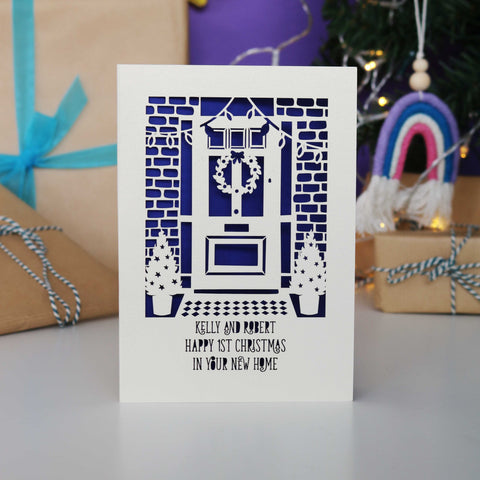 Happy First Christmas in Your New Home Papercut Card - A5 / Infra Violet