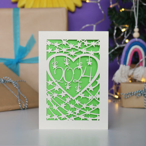 Papercut 2024 Happy New Year Card - A6 (small) / Bright Green