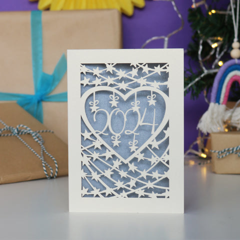Papercut 2024 Happy New Year Card - A6 (small) / Silver
