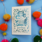 21st Birthday Card – Personalised Laser Cut Cupcake Design
