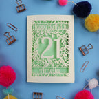 21st Birthday Card – Personalised Laser Cut Flower Design