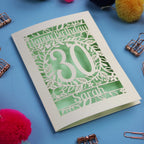 30th Birthday Card – Personalised Laser Cut Flower Design
