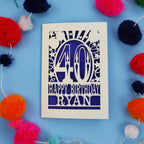 40th Birthday Card – Personalised Laser Cut Any Age Design