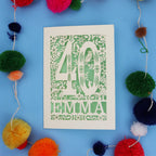 40th Birthday Card – Personalised Laser Cut Woodland Design