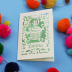 40th Birthday Card – Personalised Laser Cut Cupcake Design