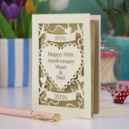 Personalised Papercut Golden Wedding Anniversary Card