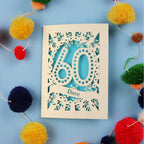 60th Birthday Card – Personalised Laser Cut Spotty Number Design