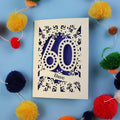 60th Birthday Card – Personalised Laser Cut Spotty Number Design