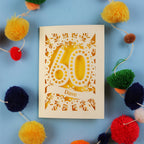60th Birthday Card – Personalised Laser Cut Spotty Number Design