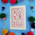60th Birthday Card – Personalised Laser Cut Woodland Design