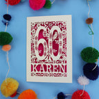 60th Birthday Card – Personalised Laser Cut Woodland Design