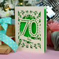 70th Birthday Card – Personalised Laser Cut Spotty Number Design