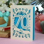 70th Birthday Card – Personalised Laser Cut Spotty Number Design