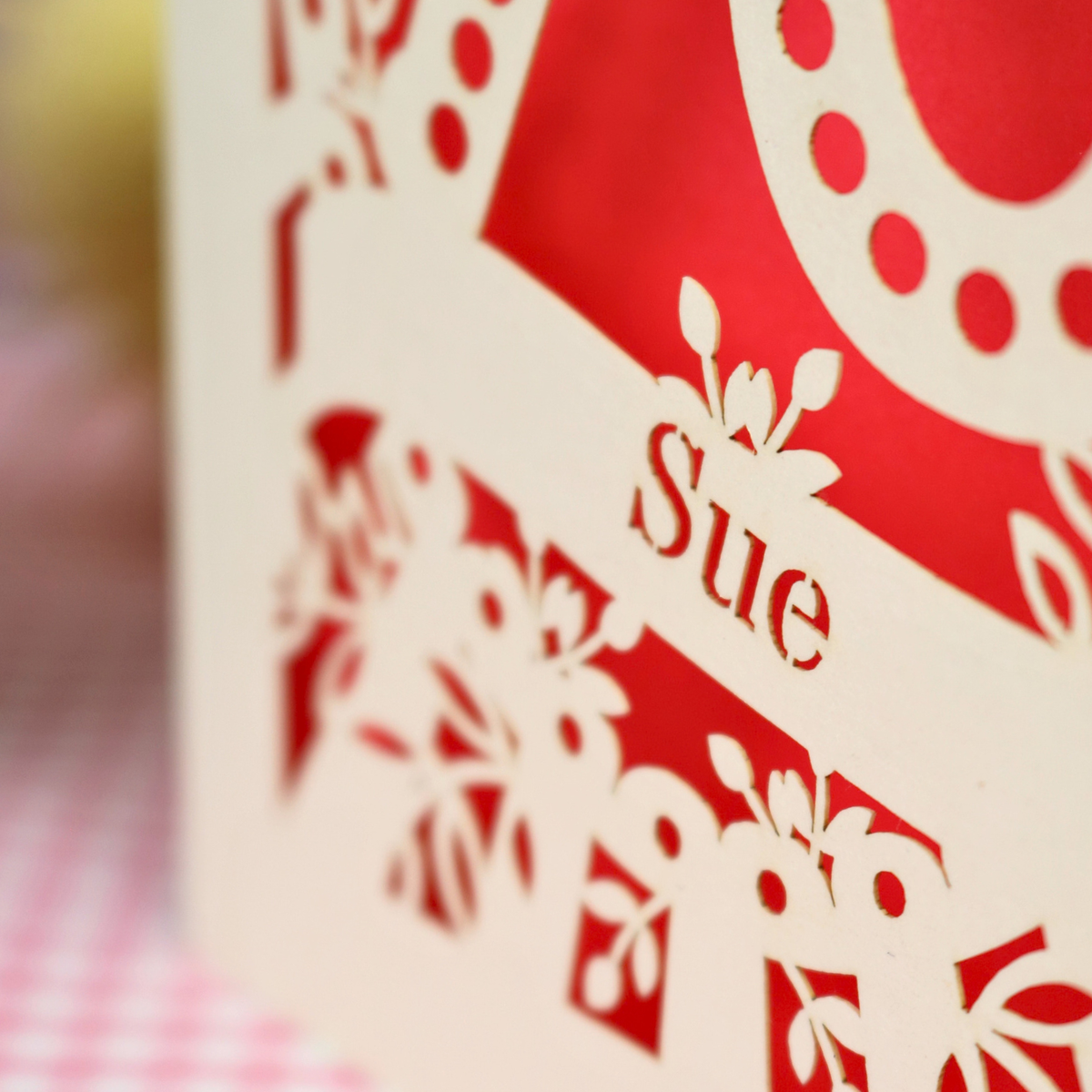 70th Birthday Card – Personalised Laser Cut Spotty Number Design