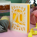 70th Birthday Card – Personalised Laser Cut Spotty Number Design