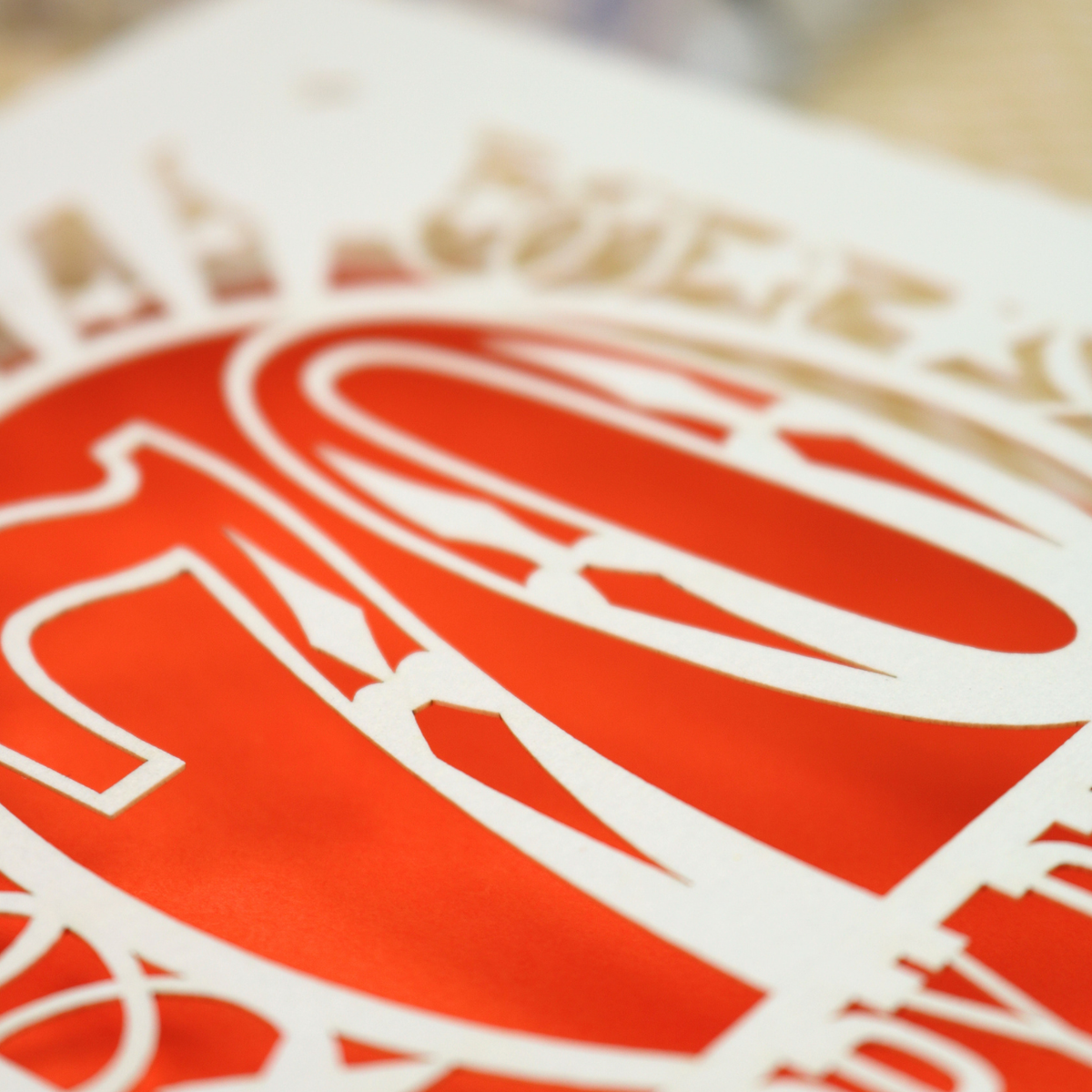 A close up of the 70 birthday card
