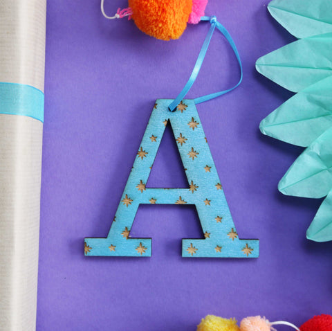 Assorted Letter A Wooden Engraved Hanging Decorations