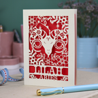 Personalised Aries Papercut Birthday Card