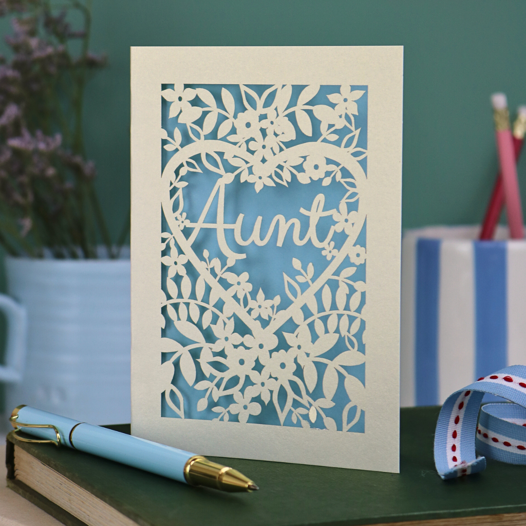 Papercut Aunt, Aunty or Auntie Card