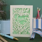 Papercut Aunt, Aunty or Auntie Card