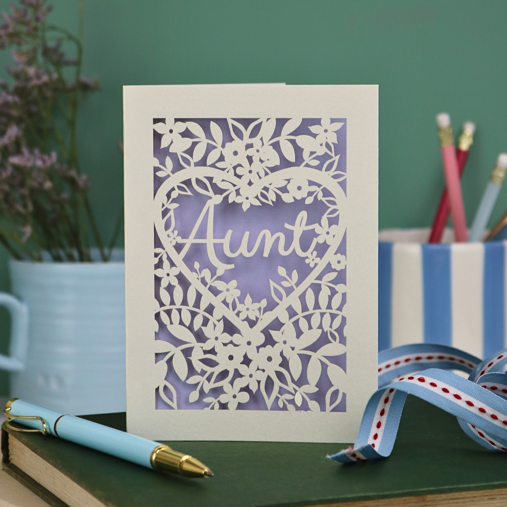 Papercut Aunt, Aunty or Auntie Card