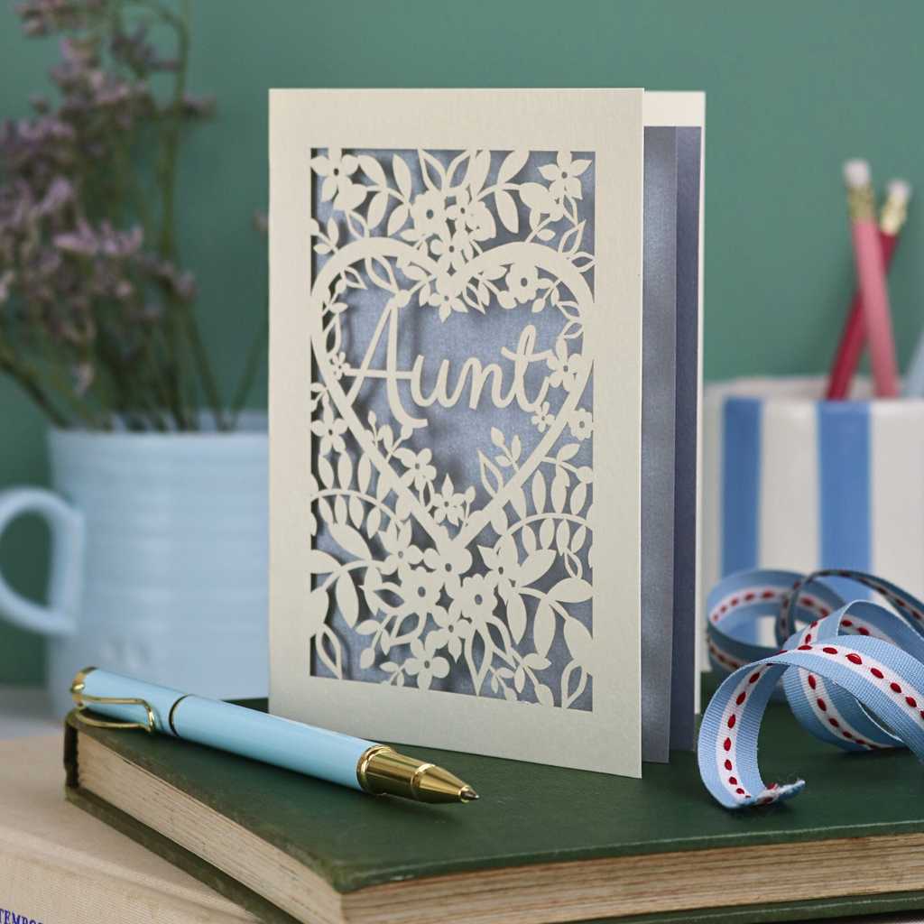 Papercut Aunt, Aunty or Auntie Card