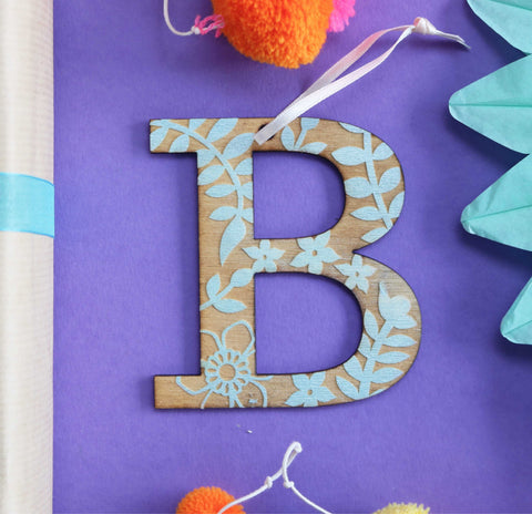 Assorted Letter B Wooden Engraved Hanging Decorations - 