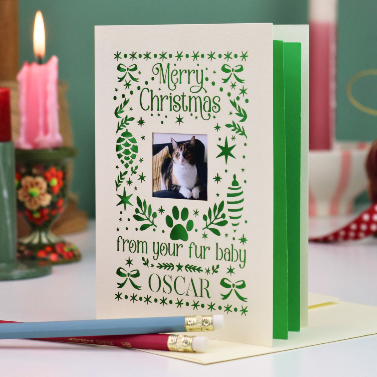Pet Photo Christmas Card - From Your Fur Baby