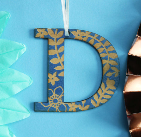 Assorted Letter D Wooden Engraved Hanging Decorations