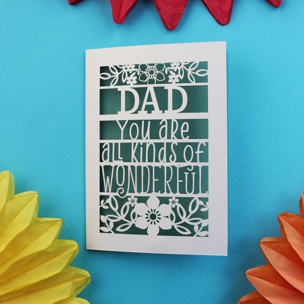 A laser cut celebration card for wonderful people.