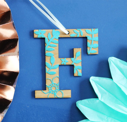 Assorted Letter F Wooden Engraved Hanging Decorations - 