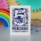 Personalised Papercut Five Woodland Animals Birthday Card