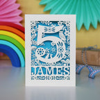 Personalised Papercut Five Woodland Animals Birthday Card