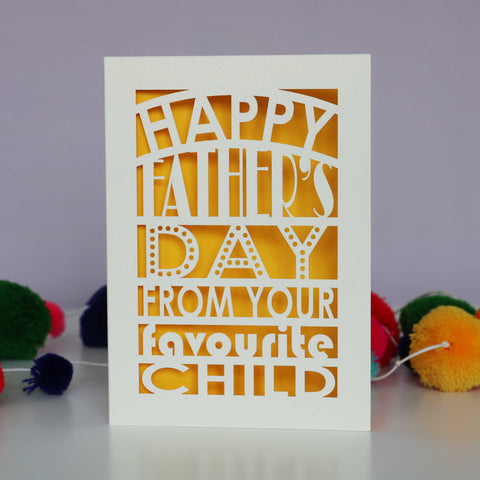 Favourite Child Father's Day Papercut Card - A6 (small) / Sunshine Yellow